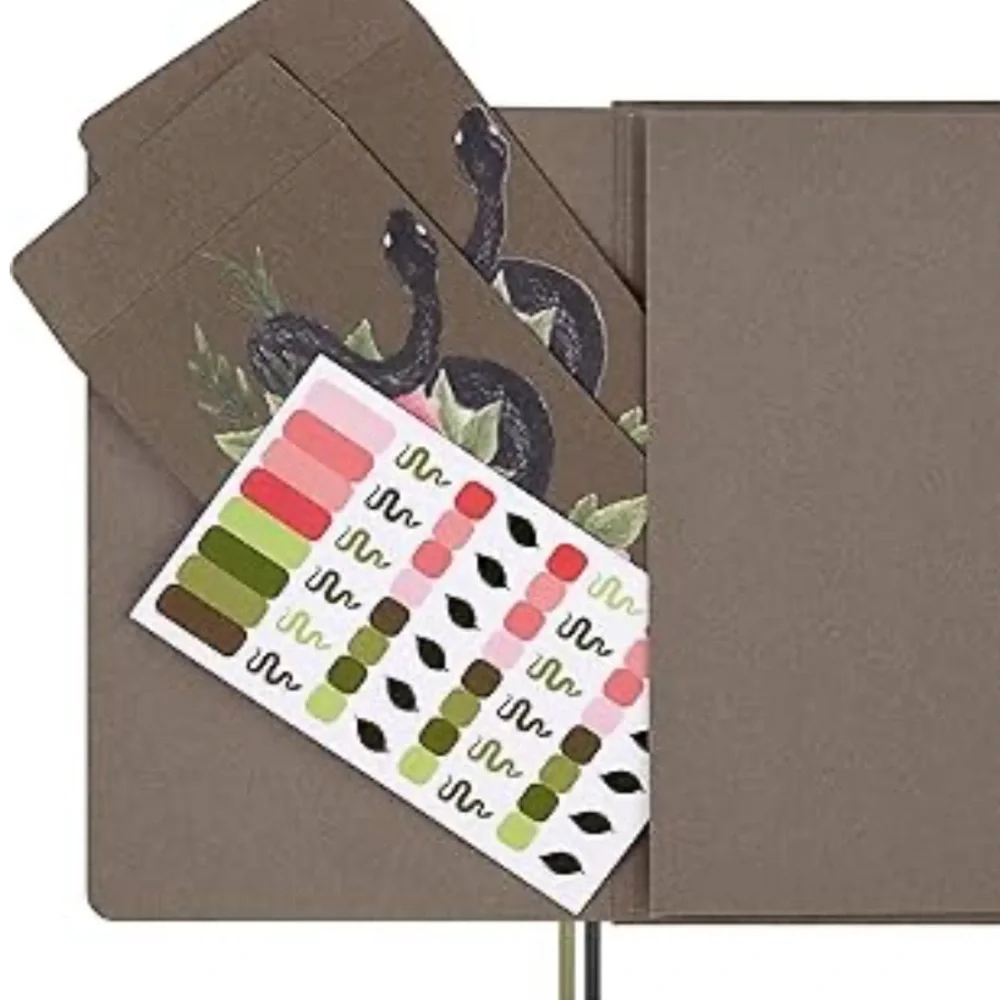 🆕 Reptile Snake Rose Design MOLESKIN Journal Notebook Hardcover Ruled Lines NWT